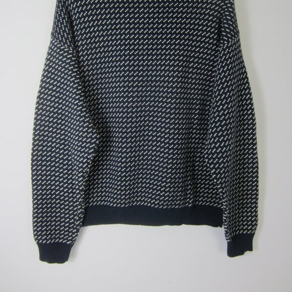 Castaway Nantucket Island Men L Navy Blue Birdseye Sweater 1/4 Zip Pullover - Picture 8 of 8